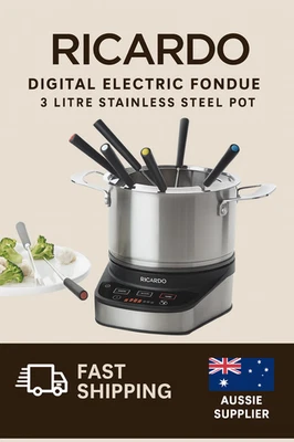Ricardo Digital Electric Fondue 3L 063402-001-0000 Stainless Steel 1200W - image 1 of 4
