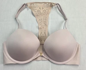 NWT Victorias Secret Sexy Illusions Pink Front Clsr Racerback Push Up Bra Sz 34C - Picture 1 of 15