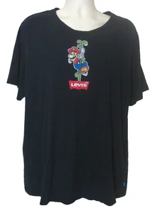 Camiseta manga corta Super Mario X Levi's 2XL negra cuello redondo - Imagen 1 de 8