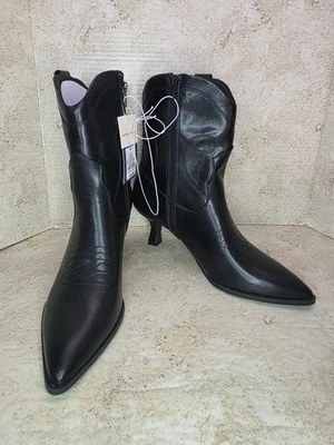 Botas vaqueras vaqueras occidentales negras para mujer talla 9,5 zapatos de tacón de gatito punta puntiaguda  Foto 1 de 4