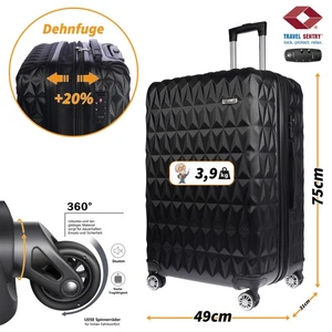 XXL 138L Koffer Reisekoffer Travel Hartschalenkoffer Reisen 49x75x32 cm Herren - Picture 1 of 11