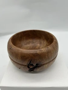 Handgefertigte gedrechselte Ulme Holzschale ca. 13 cm x 7,5 cm - Bild 1 von 12