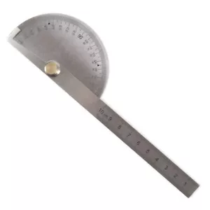 180° PROTRACTOR RULER UK Stainless Steel Round Head Angle Finder Craft Arm Tool - Picture 1 of 2