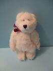 Boyds Bears Vintage 1990 Plush White Teddy Bear Jointed 6" Tall & Ribbon