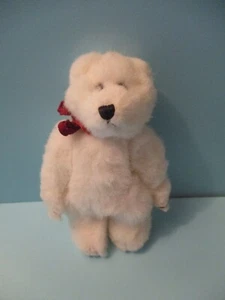 Orsacchiotto bianco peluche Boyds Bears vintage 1990 articolato 6" alto e nastro - Foto 1 di 3