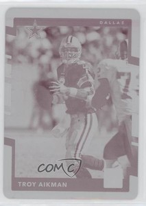 2017 Panini Donruss Printing Plate Magenta 1/1 Troy Aikman #96 HOF uk2