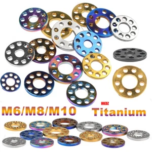M6/M8/M10 Titanium Washers Flat Gaskets Color Drilled 9 Holes Decoration Spacer - Picture 1 of 17