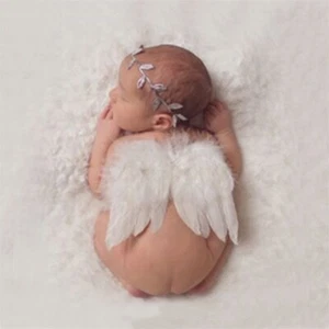 Newborn Baby White Angel Wings Headband Costume Photo Photography Props -ja - Picture 1 of 6