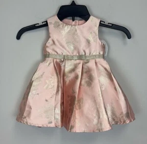 Lots Of Love Speechless Blush Pink Gold Foil Sleeveless Dress Formal 9M NWT - Picture 1 of 5