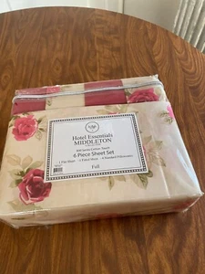 NEW FULL SIZE Six Piece FLORAL Sheet Set by Hotel Essentials Middleton - Picture 1 of 2