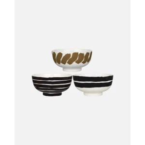 Marimekko Oiva/Hyraily 3 Piece Bowl Set - White/Sand - Picture 1 of 7