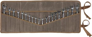 Wrench Roll up Pouch, Heavy Duty Waxed Canvas Tool Bag Tool Organizer Bag with 2 - Picture 1 of 12