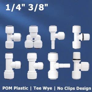 Conector de ajuste a presión de 1/4" 3/8" Tee accesorios de 3 vías RO filtro de agua de ósmosis inversa - Imagen 1 de 25