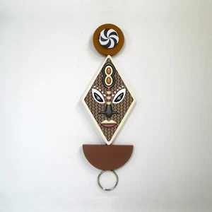 Modern Boho African Mask Wall Art Abstract Wooden Sculpture Afrocentric Decor - Picture 1 of 7