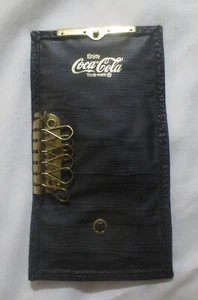 Coca-Cola Metal and Leather Keychain Holder with snap closure - Picture 1 of 6