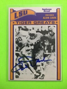 Alvin Dark handsignierte Football Karte LSU Tigers handsigniert 83 Sunbeam Bread - Bild 1 von 1