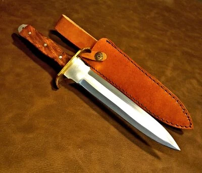 11.5" Combat Commando Dagger Double Edge Throwing Knife w/Leather Sheath
