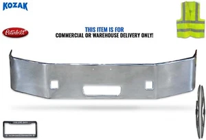 Parachoques cromado 16" sin orificio de luz antiniebla compatible con camión Peterbilt 386 - Imagen 1 de 7