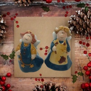 Angel Salt and Pepper Shakers 3" H Whimsical Christmas S&P Salt Pepper Shaker - Picture 1 of 4