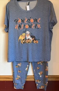 PUG AND DACHSHUND HALLOWEEN PAJAMA SET Size 1x - Picture 1 of 7