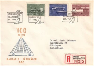 Railroads Steam Locomotive Ukko-Pekka Trains VR 100 Year Stamps Finland FDC 1962 - Picture 1 of 1