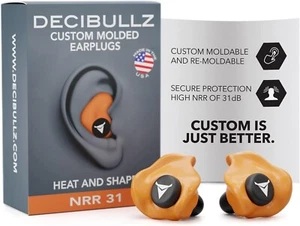 Decibullz - Custom Molded Earplugs, 31Db Highest NRR, Comfortable Hearing - Picture 1 of 7