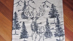 Pottery Barn Conell Rustic Forest Embroidered Pillow Cover 20" Christmas New - Picture 1 of 4