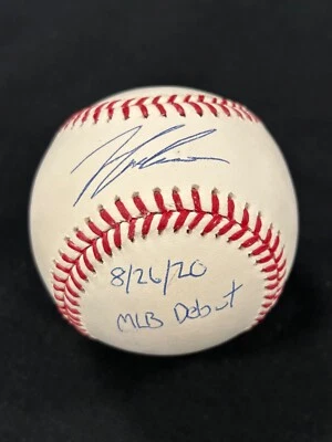 Inscripción de debut automática firmada por Ian Anderson MLB de los Bravos de béisbol certificado de autenticidad BAS Foto 1 de 3