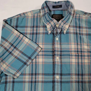 Pendleton Seaside Shirt Men Sz L Blue Yellow Plaid Short Sleeve Button - Picture 1 of 10