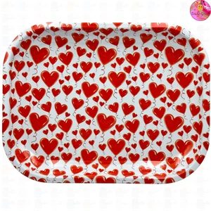 Love Heart Multi-Use Metal Tray - 14x18cm - Jewellery/Crystals/Change Gift Plate - Picture 1 of 6