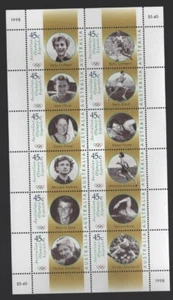 1998 Australian SPORTING LEGENDS MUH Mini Sheet of 12 - Picture 1 of 1