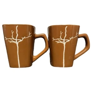 Set 2 tazze Baum Autumn Branch crema arancione caffè tè autunno Cottagecore - Foto 1 di 8