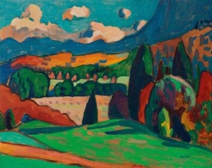 Landscape with Clouds : Gabriele Munter : 1908 : Art Print - Picture 1 of 2
