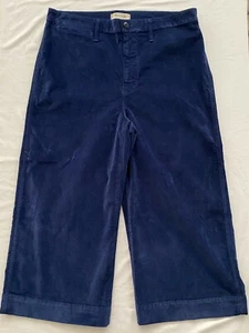 Madewell Emmett taglia 33 pantaloni crop a gamba larga a vita alta in velluto NAVY Plus - Foto 1 di 8