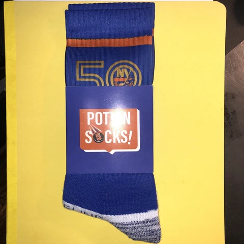NY ISLANDERS POTVIN SOCKS, Mint, 50th Anniversary. Free Shipping Cover