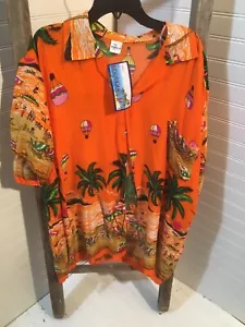 NEU Herren Indien Boutique 100 % Viskose tropisch Knopfleiste Hemd Größe L 308 - Bild 1 von 12