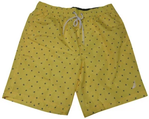 Nautica All Over Flag Logo Mens Swim Trunks Vibrant Yellow Size X-Large XL NWT - Picture 1 of 6