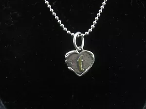 Waxing Poetic Sterling Silver 925 Heart Initial T Pendant on 925 Bead Necklace - Picture 1 of 8