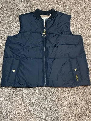 Barbour Gilet Womens Size 8 Blue Quilted Puffer Hunting Fiber Down Vest Riding - Image 1 of 4
