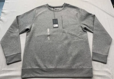 New Vrst Men's Pinnacle Fleece Crew Neck Sweatshirt LARGE Gray Heather Tech $78 - Image 1 of 4