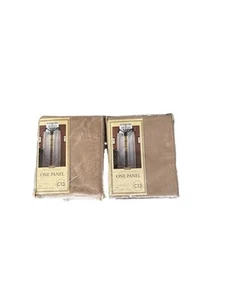 New Interior Design Crystal Sheer Beige Curtains Lot Of 2 Panels, 60W/84L - Picture 1 of 6