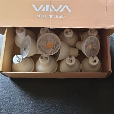 GU10 LED Bulbs 7W Warm White 3000k 12 Pack - Image 1 of 2