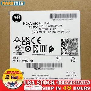 NEW AB 25A-D024N104 PowerFlex 523 AC Drive 11kW 15Hp 25A D024N104 HT 1PCS - Picture 1 of 2