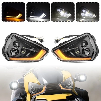 2X LED Headlights Hi/Lo DRL Turn Signal For Can-Am Ryker / Rally Edition 2019-22 - Image 1 of 4