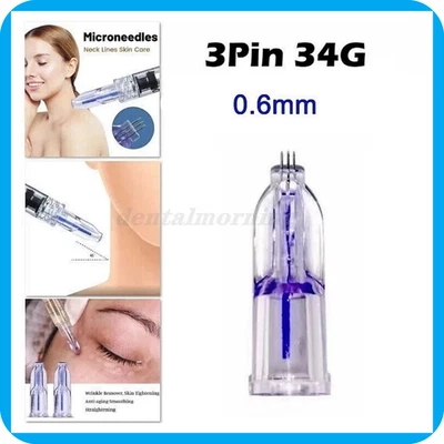 Crystal Nanosoft Microneedle 3Pin Tres Agujas Anti Envejecimiento Ojos Líneas de Cuello Foto 1 de 4