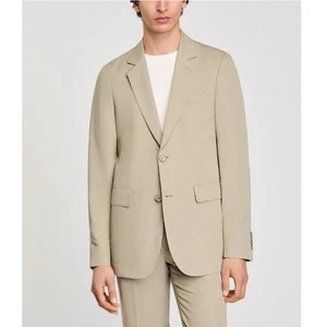 Sandro Herren Beige Formelles Leinen Anzug Sakko Größe 50 | Large - Bild 1 von 13