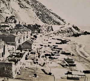 Catalan Bay Gibraltar Boats c.1920 RPPC Navy A69 - Picture 1 of 3