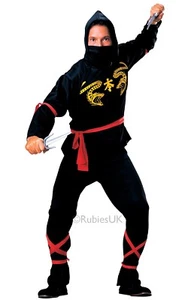 Erwachsene Ninja Black Snake Assassine Kostüm Kampfsport Herren schwarz - Bild 1 von 3