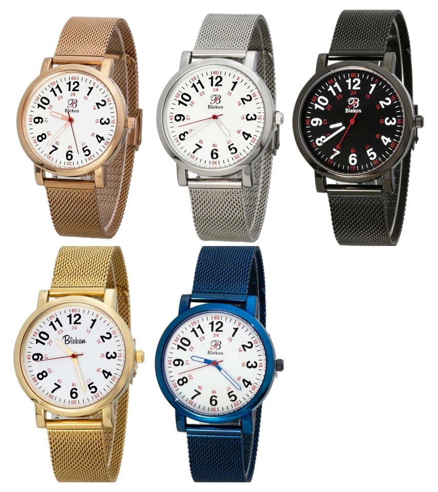 Blekon Original Nurse - Clasp Metallic Mesh Colors Band, Easy to Read Dial Watch - Image 1 of 1