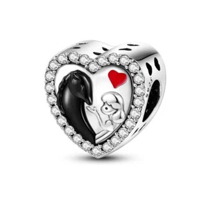 Echtes Sterlingsilber 925 I Love My Horse Rider Charm Liebe Herz Tierliebhaber - Bild 1 von 2